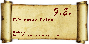 Fürster Erina névjegykártya